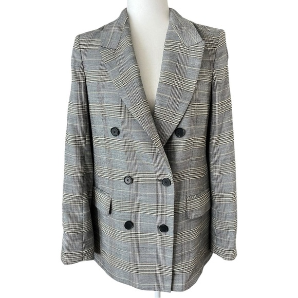 Babaton Jackets & Blazers - Aritzia Babaton Samuel Houndstooth Plaid Double Breasted Classic Blazer Size 4